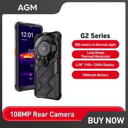 Câmera Térmica Robusta de Autofoco AGM G2 Guardian Smartphone 5G, Monocular, 500 Metros, Lente Objetiva 10mm, Versão Global