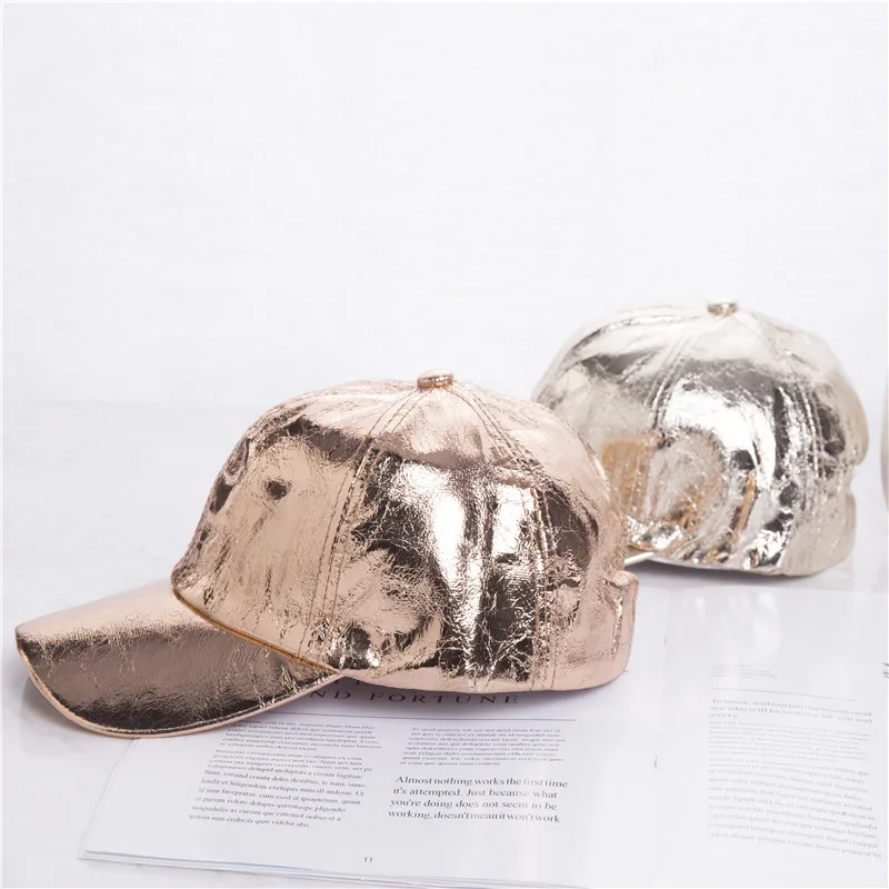 2021 Fashion Pop Fashion  Man Woman Gold Silver Champagne Sparkling Snapback Hats Unisex Outdoors Baseball Cap Gorro Adjustable