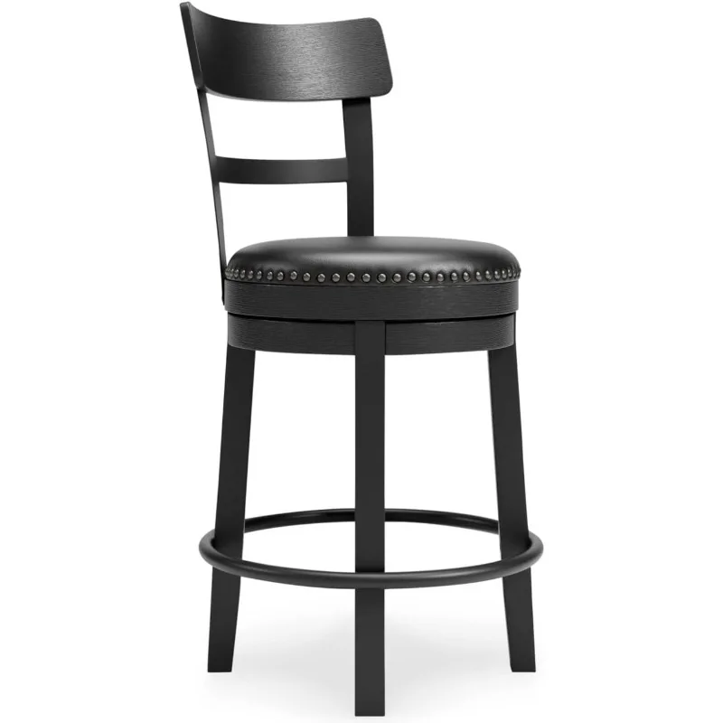 Caitbrook estofados giratória Barstool, Farmhouse Altura Contador, Cinza, 24"