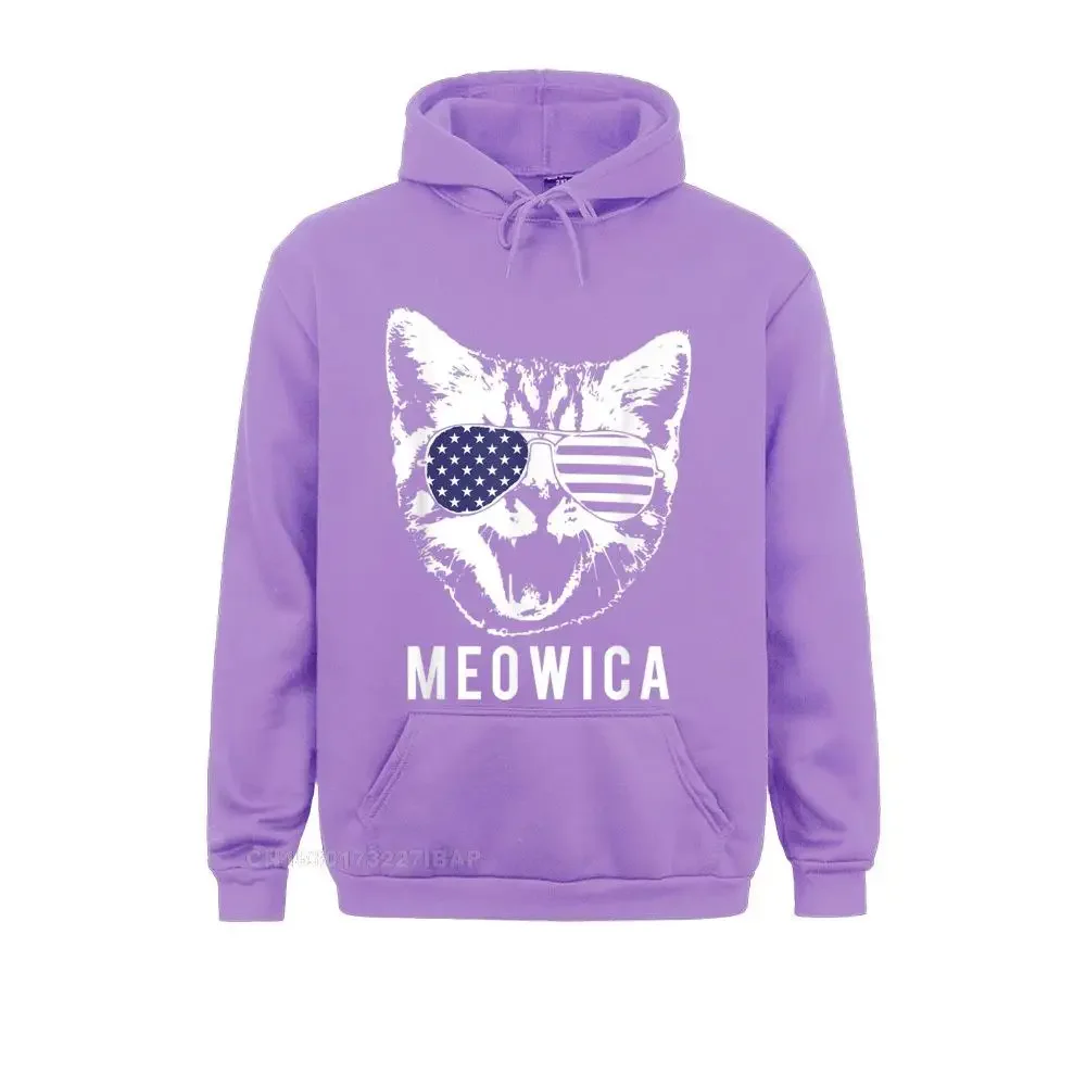 Meowica Funny Patriotic Cat 4th of July Hoodie Rife Camisa Hoodies Fall Long Sleeve Sweatshirts for Men Europe Sportswears