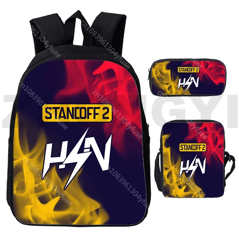 Mochilas de Anime 3D para Crianças, Mochila, Livro, Caderno, Urbano, Laptop, Lápis, Diário, Ombro, Hot Game, Standoff 2, 3 Pcs, Conjunto