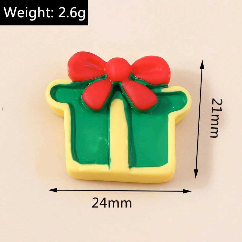 Leslie 10 Stück 22 x 19 mm niedliche Harz-Weihnachtskeks-Lebkuchenmann-Charms mit flacher Rückseite, Cabochon für DIY-Schmuckherstellung, Haarspangen – Detail 8