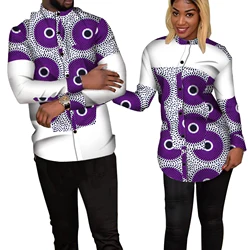 African Couples Clothes Women and Men Patchwork Print Shirt African Clothes for Lovers Traditional African Clothing WYQ235