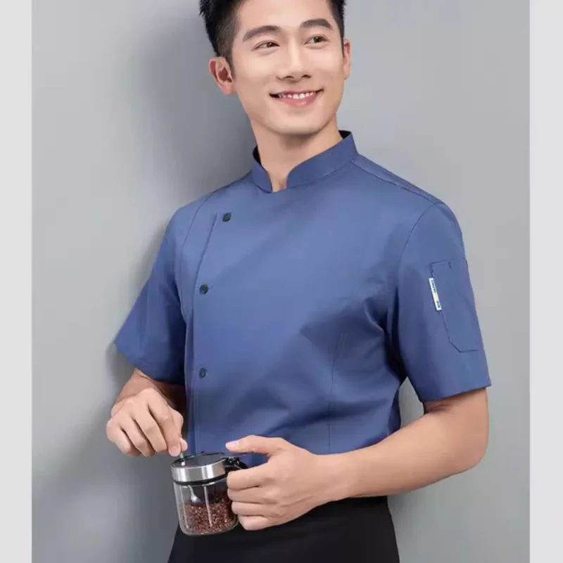 Uniforme de Chef d'été élastique à manches courtes, Style fin, Restaurant occidental, Cuisine thaïlandaise, Cuisine, soie glacée