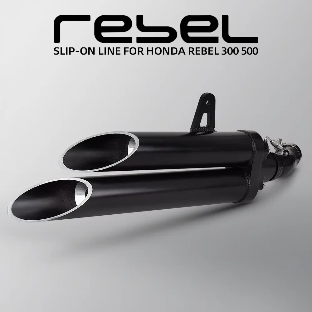 

Slip On For Honda Rebel 500 300 CM300 CM500 CMX300 Cmx500 Motorcycle Exhaust Escape Moto With Double Exit Muffler