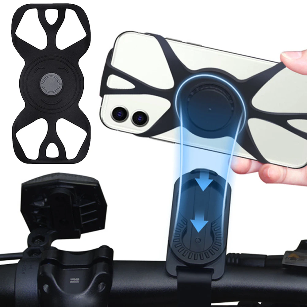 Bike Phone Mount Bicycle Mobile Phone Support Anti-Shake Bicycle Phone Holder 360 Degree Rotating Universal for 4.5-7 Inch Phone