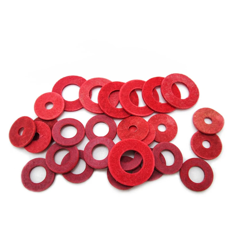 Round Fast Bar Red Fiber Paper Insulation Washers, Vulcanized Flat Shim Gaskets For PCB Electronic Assembly M2 M2.5 M3