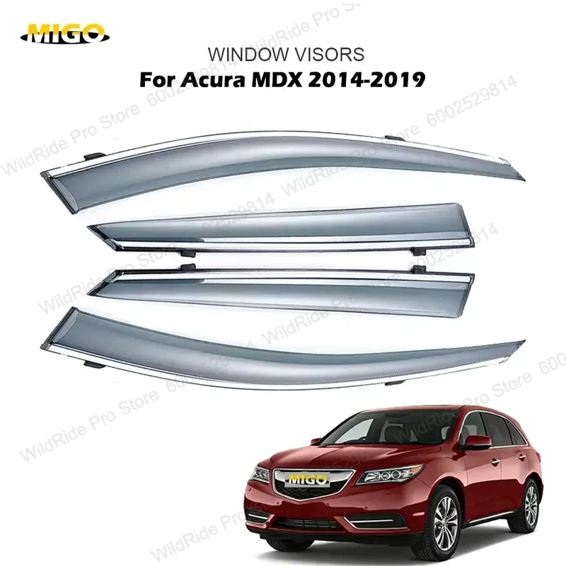 Acrylic Window Visor Wind Deflector Weather Shield for Acura MDX 2014–2019 Durable Car Exterior Modification Accessories