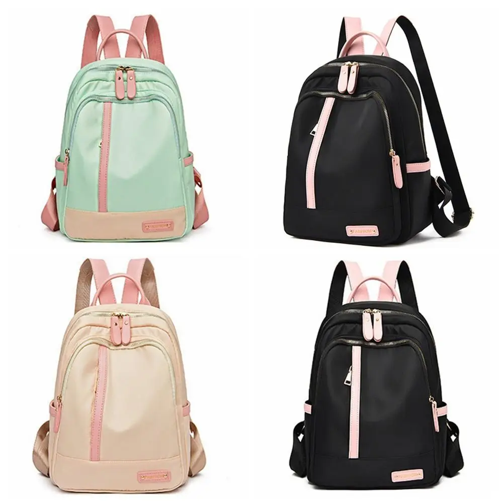 

Fashion Waterproof Girl School Bag Contrast Color Large Capacity Women Backpack Oxford Casual Student Rucksack Teenager