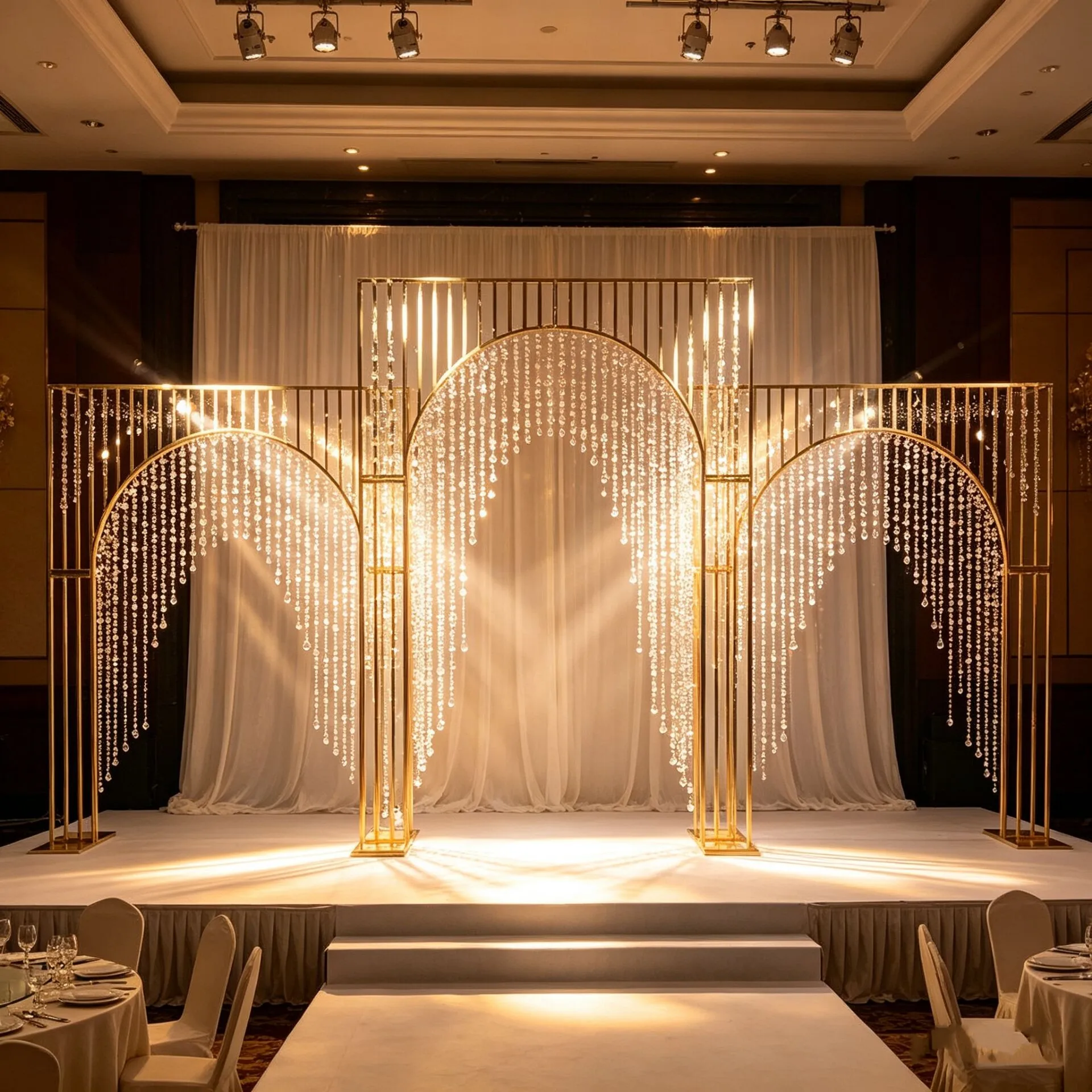 

Gold Wedding Arches for Ceremony Square Metal Balloon Arch Stand Garden Arbor Frame for Wedding Birthday Party Decoration