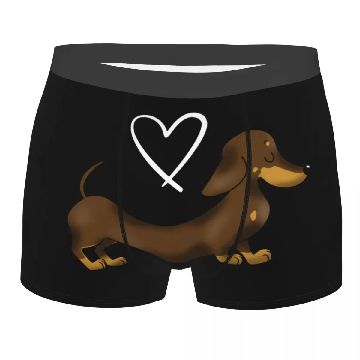 Male Sexy Dachshund Love Underwear Wiener Badger Sausage Dog Boxer Briefs Breathbale Shorts Panties Underpants