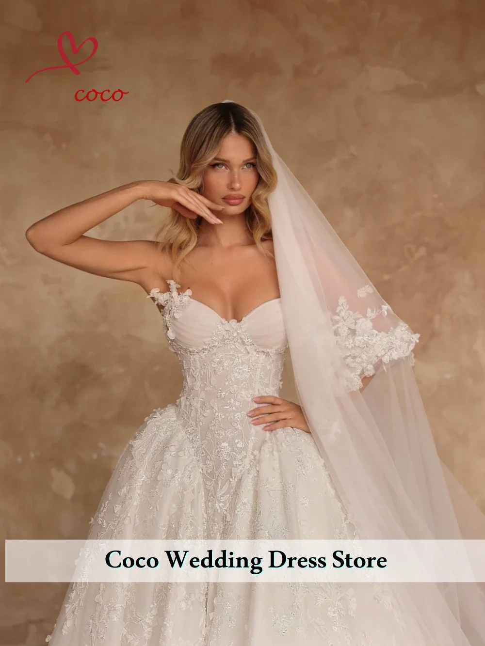 Customized Exquisite Sequined Lace Appliques Wedding Dress V-neck Sleeveless Bridal Gown A-line For Bride Vestido de Noiva