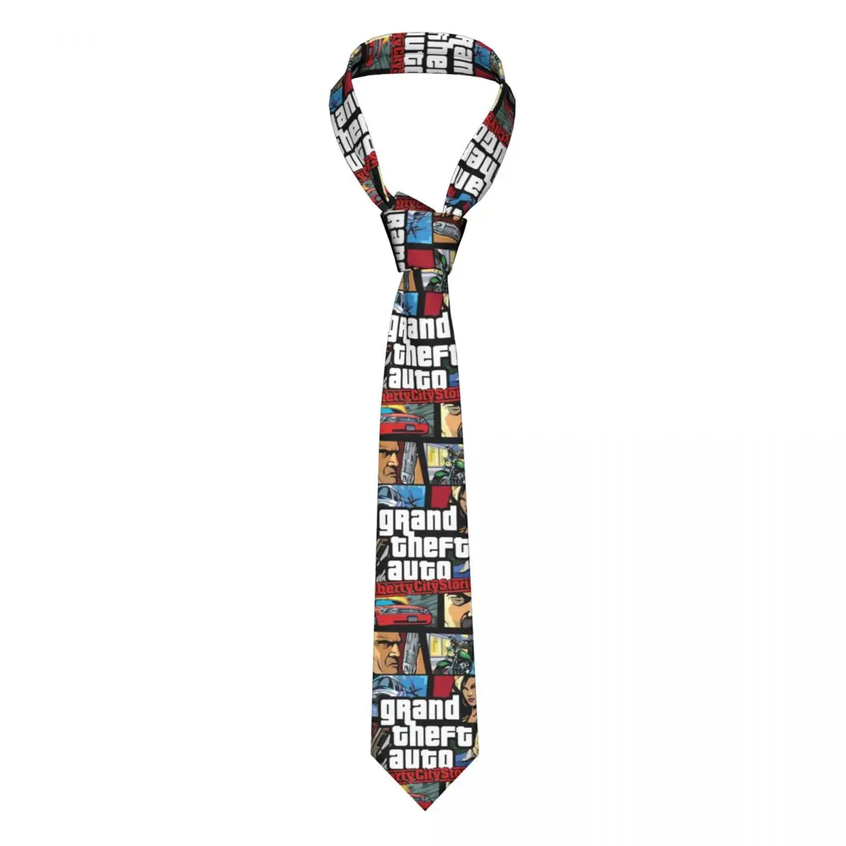 Classic Grand Theft Auto Liberty City Stories Necktie Men Customized Silk Video Game GTA V III Business Tie