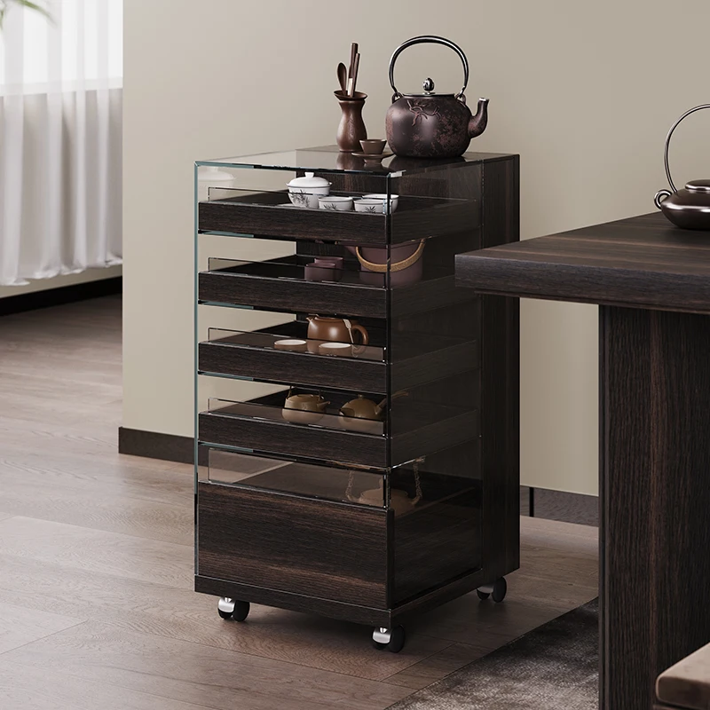 

Removable tea table side cabinet living room rack