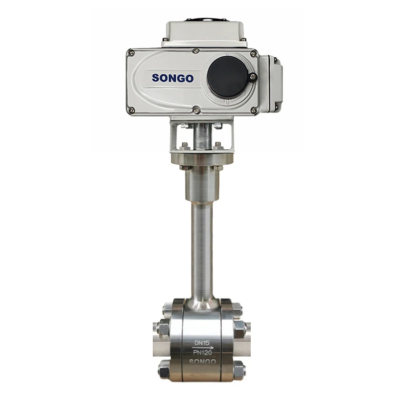 DN40 24VDC UltraLow Temperature Forged SS316 Steel Extended Stem Socket Weld Electric Cryogenic Ball Valve For Liquid Methane