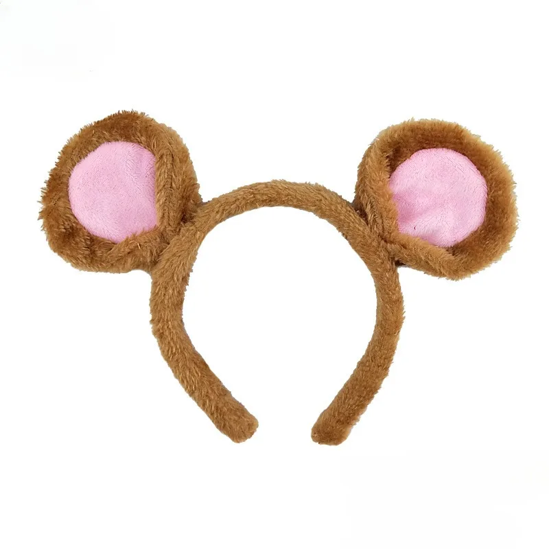 Adult Kids Party Plush Rat Mouse Ear Headband Gift Animal  Hair Bands Birthday   Holiday Festival Halloween Costume Cosplay