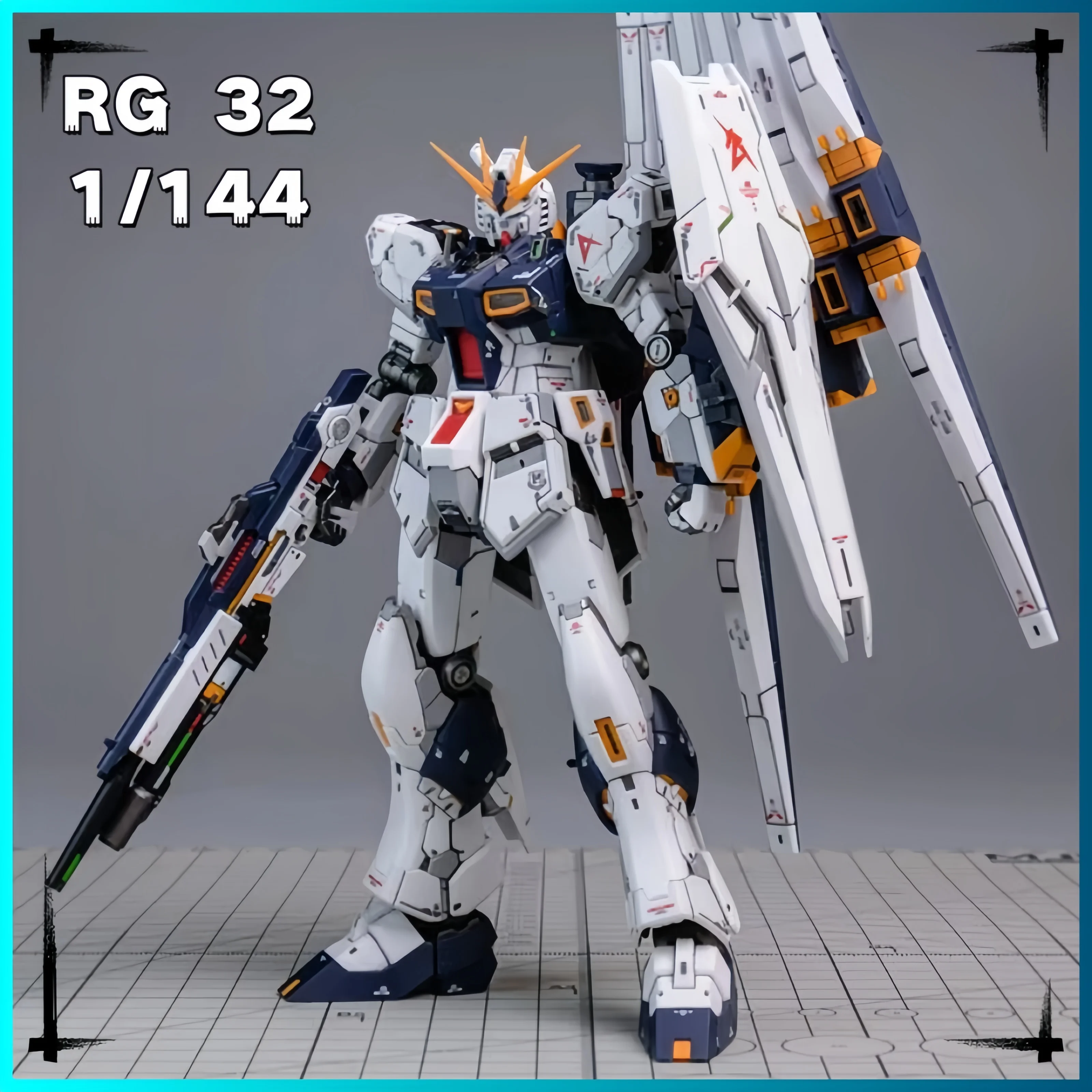 재고 있음 Rg 1/144 V Nu 조립 모델 키트 액션 피규어 깔때기 및 워터 데칼 포함 스탠드 데스크탑 장식 인형 소년 장난감