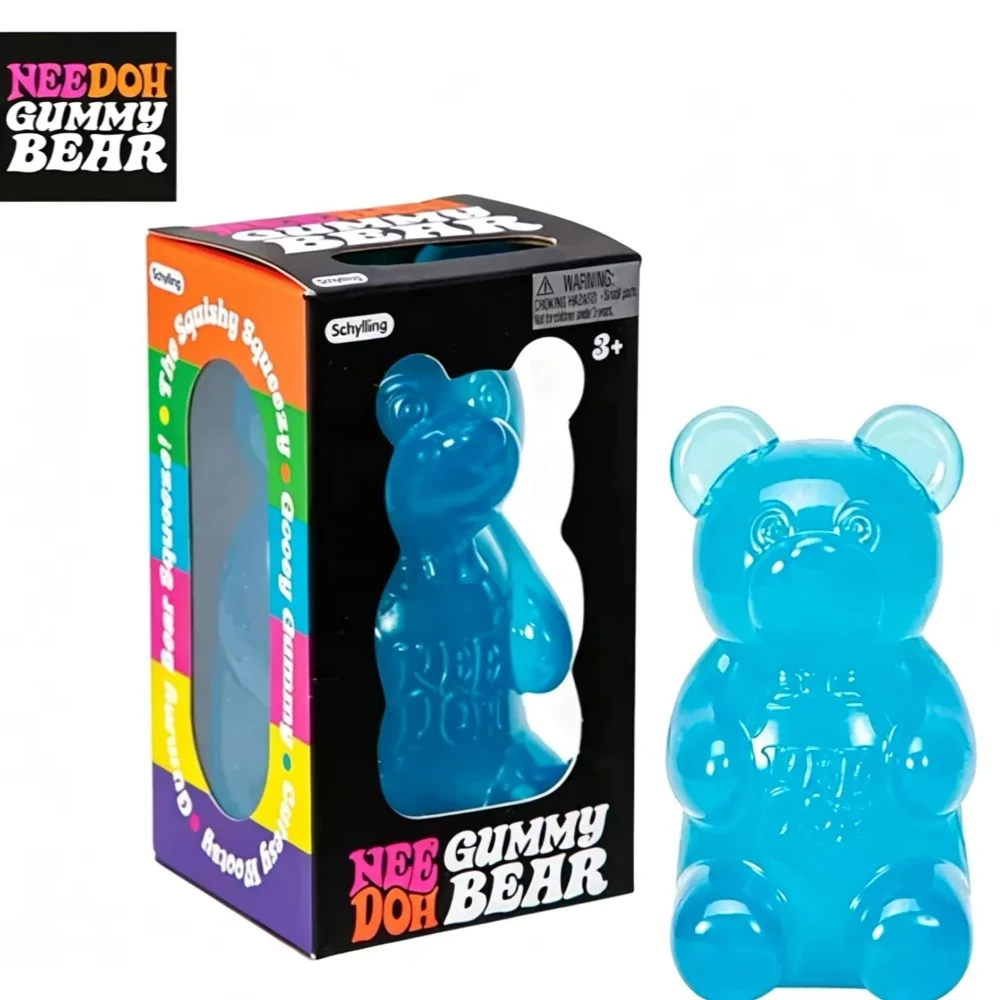 Schylling Needoh Bear Squishy Fidget Toy Stress & Anxiety Relief Helps Improve Focus Perfect For Birthday Gifts & Desk Decor