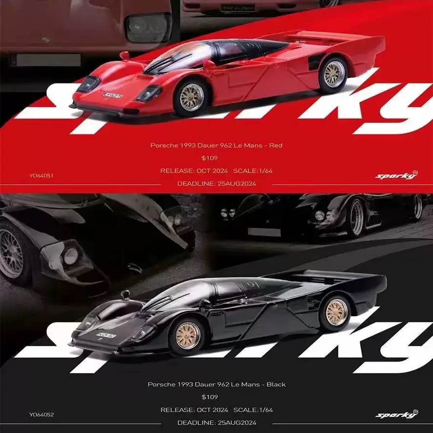 

Sparky TINY 1:64 Porsche 962 Le Mans, red and black, alloy model