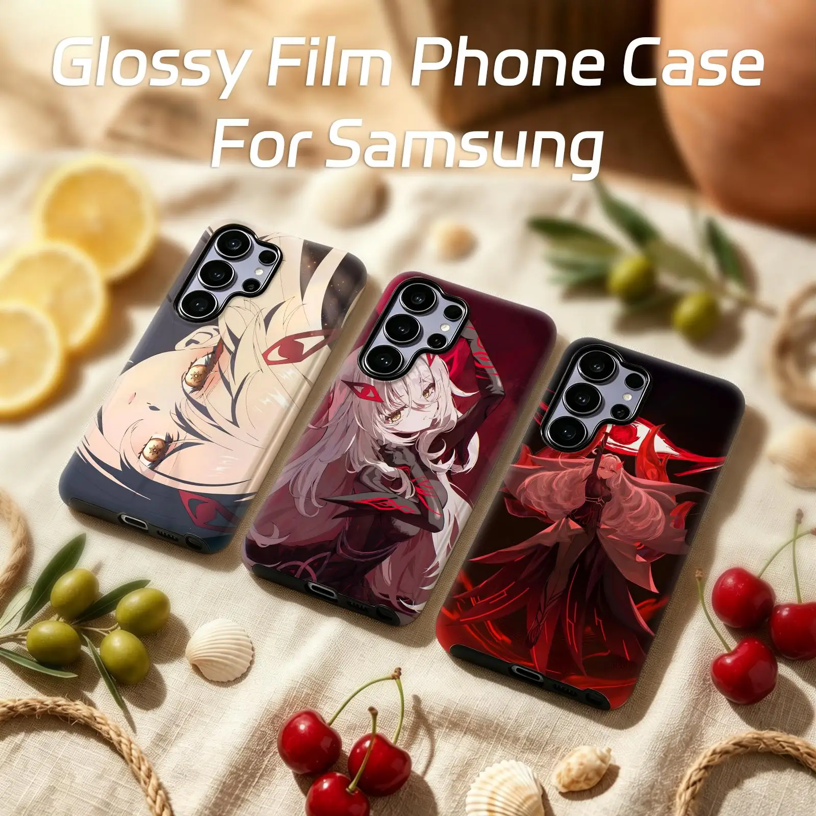 Coque de téléphone Genshin Impact Ronova, étui de téléphone à film ultra brillant pour Samsung Galaxy S26 25 S24 S23 S22 S21