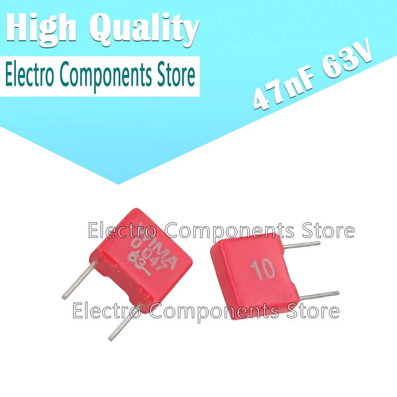 5PCS 0.047uF 63V MKS2 47nF 473 Metallized Polyester Capacitors 0.047uF MKS-2 Audio Capacitor 0.047UF 473J 47NF 0.047uF/473