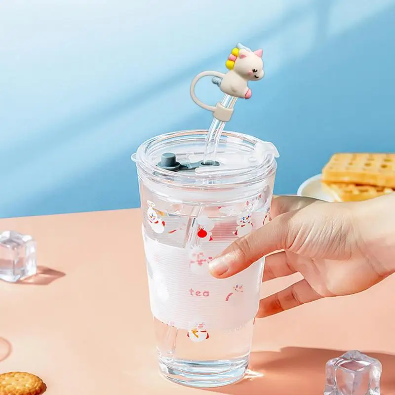 Cup Straw Cover Colorful Silicone Straw Lid Silicone Straw Caps Reusable Straw Protector For Home School Studio Travel