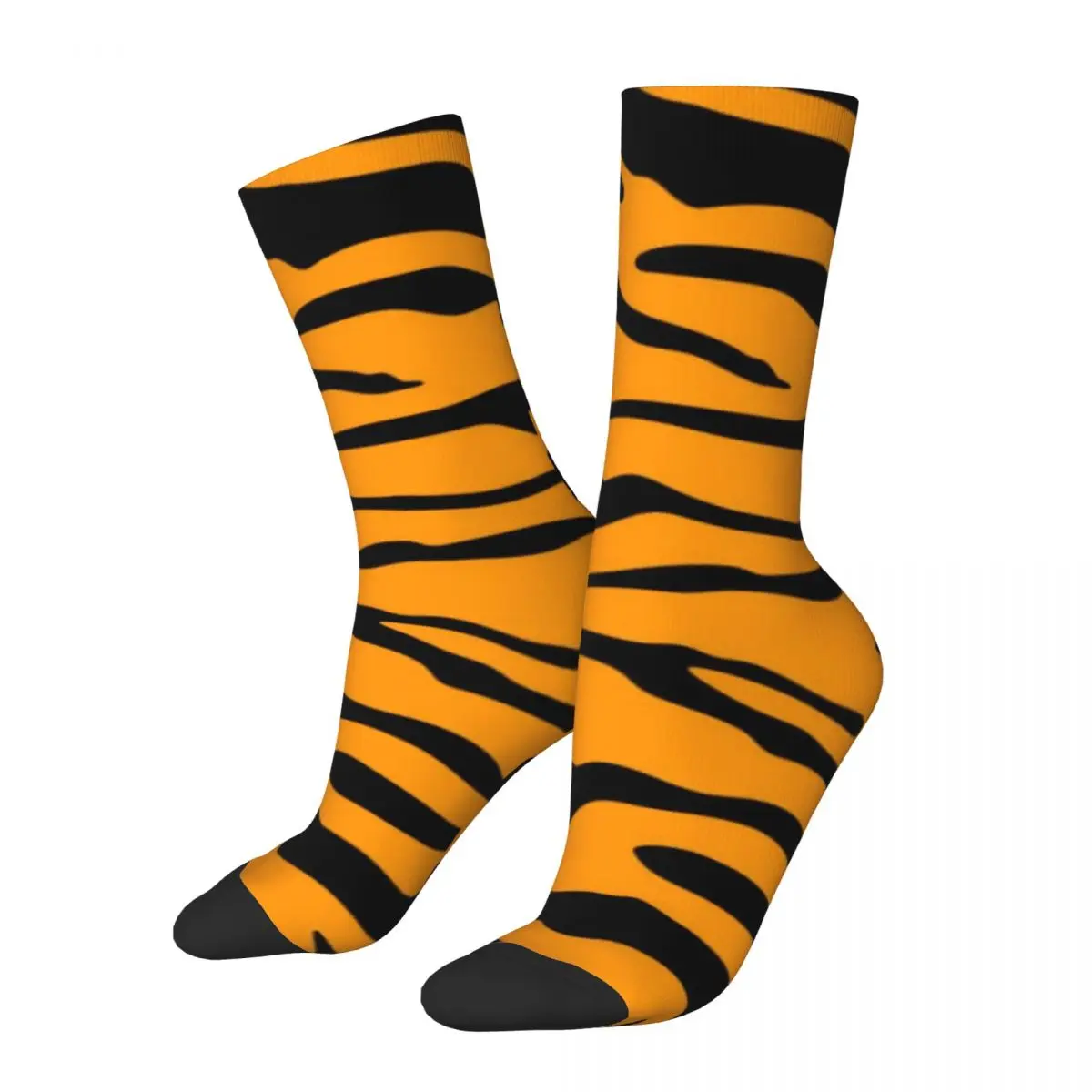 Women Men Socks Wild Tiger Orange And Black Striped Pattern Stockings Spring Funny Soft Socks Custom Climbing Anti Skid Socks