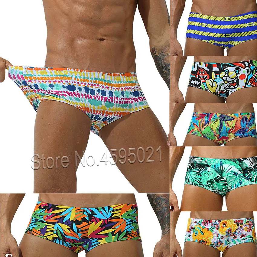 

Men's Swimwear Elastic Swim Briefs Board Surf Shorts Boxer Swimsuits Drawstring