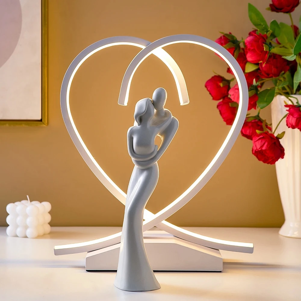 Modern Home Decor Ceramic Figure Sculpture and Figurines Abstract Couple Statue Wedding Decor Living Room Desk Ornament Gift