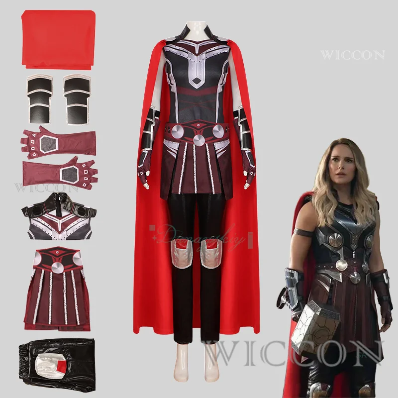

Movie Thor: Love and Thunder Jane Foster Women's Thor Cosplay Costume Hero Uniform Halloween Party Prop Outfits