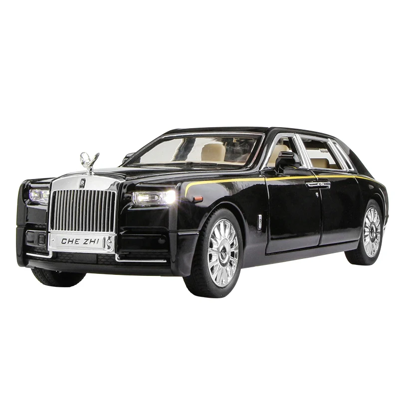 1:24 Rolls-Royce Phantom ciel étoilé haut de voiture Simulation son et lumière retirer alliage modèle de voiture décoration garçon jouet voiture cadeau C33