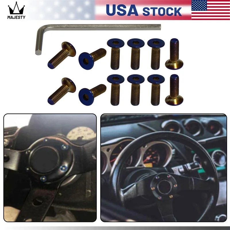 12Pcs Steering Wheel Bolt Screw Kit For Momo Nardi Personal NRG Sparco Flat Head view 2