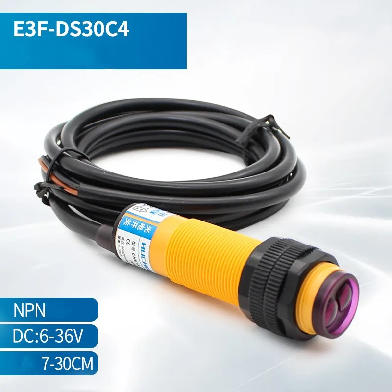 E3F-DS30C4 Proximity Switch Photoelectric sensor switch NPN PNP 30cm Detection Range Adjustable E3F-DS30P1/P2/B2