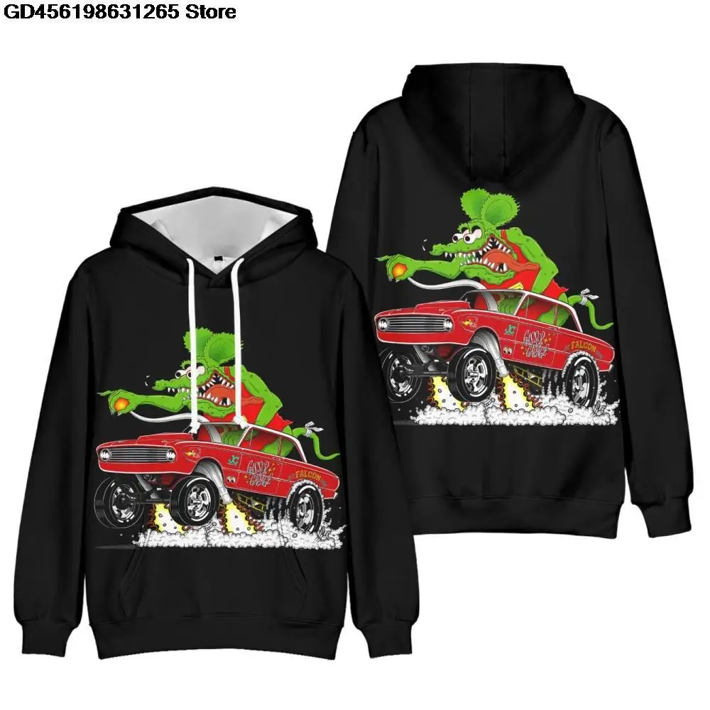 2024 New Rat Fink Hoodies Sweatshirt Men/women Pullovers Kids Tops Kawaii Clothes Casual Anime Hoodie Streetwear Pullovers