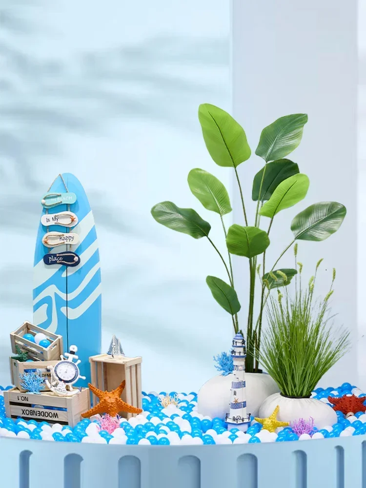 Landscape Show Window Decoration Art Gallery Scene Layout Commercial Activities Beach Landscape Shopping Mall Clothing Store