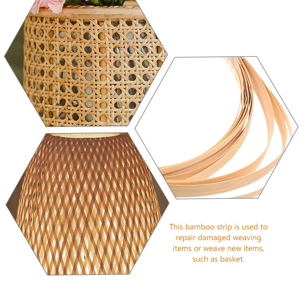 

3 Rolls Bamboo Basket Weaving Strips Premium Diy Flat Webbing Material For Craft Furniture Repair Decorative Slats Handmade