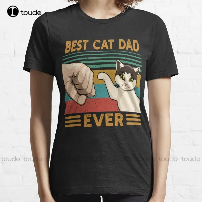 Best Cat Dad Ever  Classic T-Shirt Birthday Shirt Custom Aldult Teen Unisex Digital Printing Tee Shirt Xs-5Xl Fashion Funny New