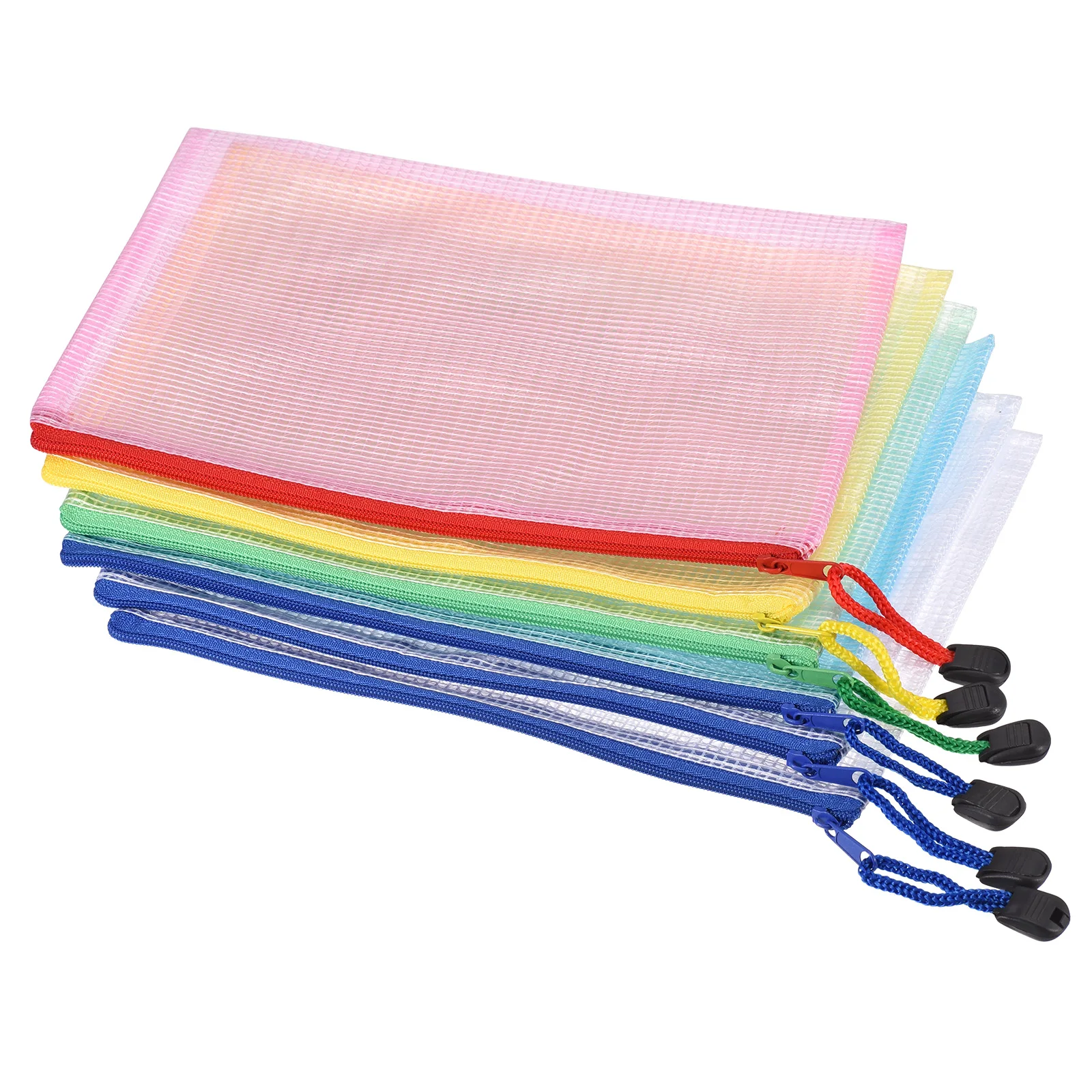 

6pc Stationery Storage Folder File Mesh Zipper Pouch A3 A4 B4 B5 Waterproof Document Bag Zip File Folders School Office Supplies