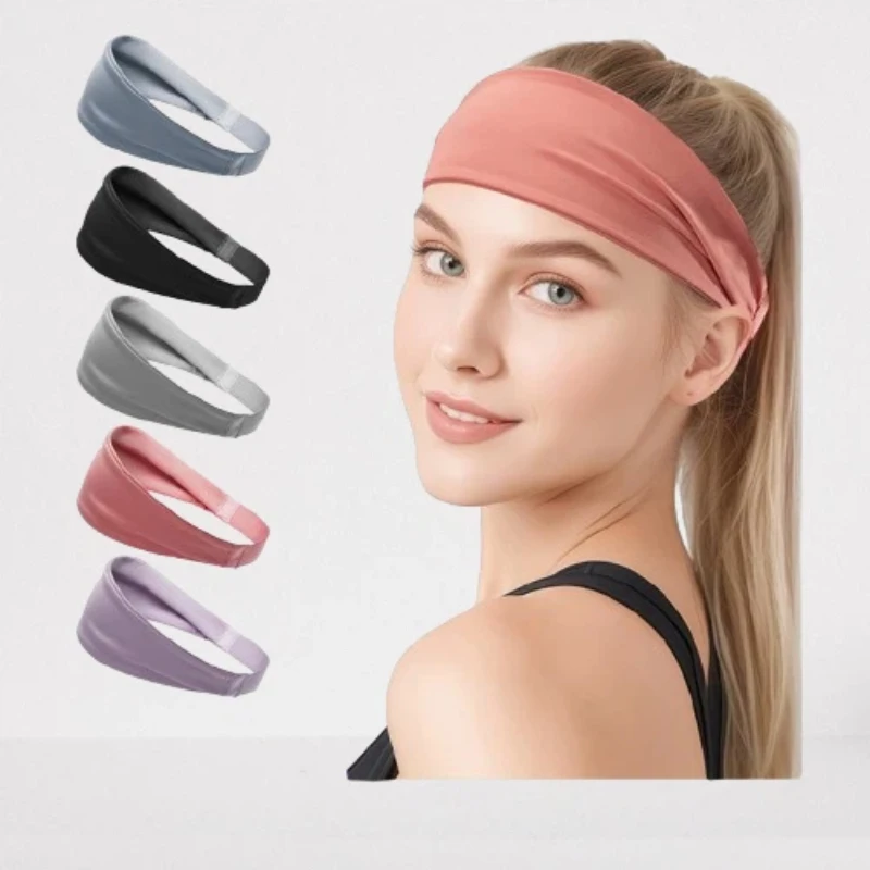 

1pcs Sweatband Sports Headband for Running Fitness Yoga Gym - Elastic Absorbent Headband for Men & Women, Tennis Cycling Jogging