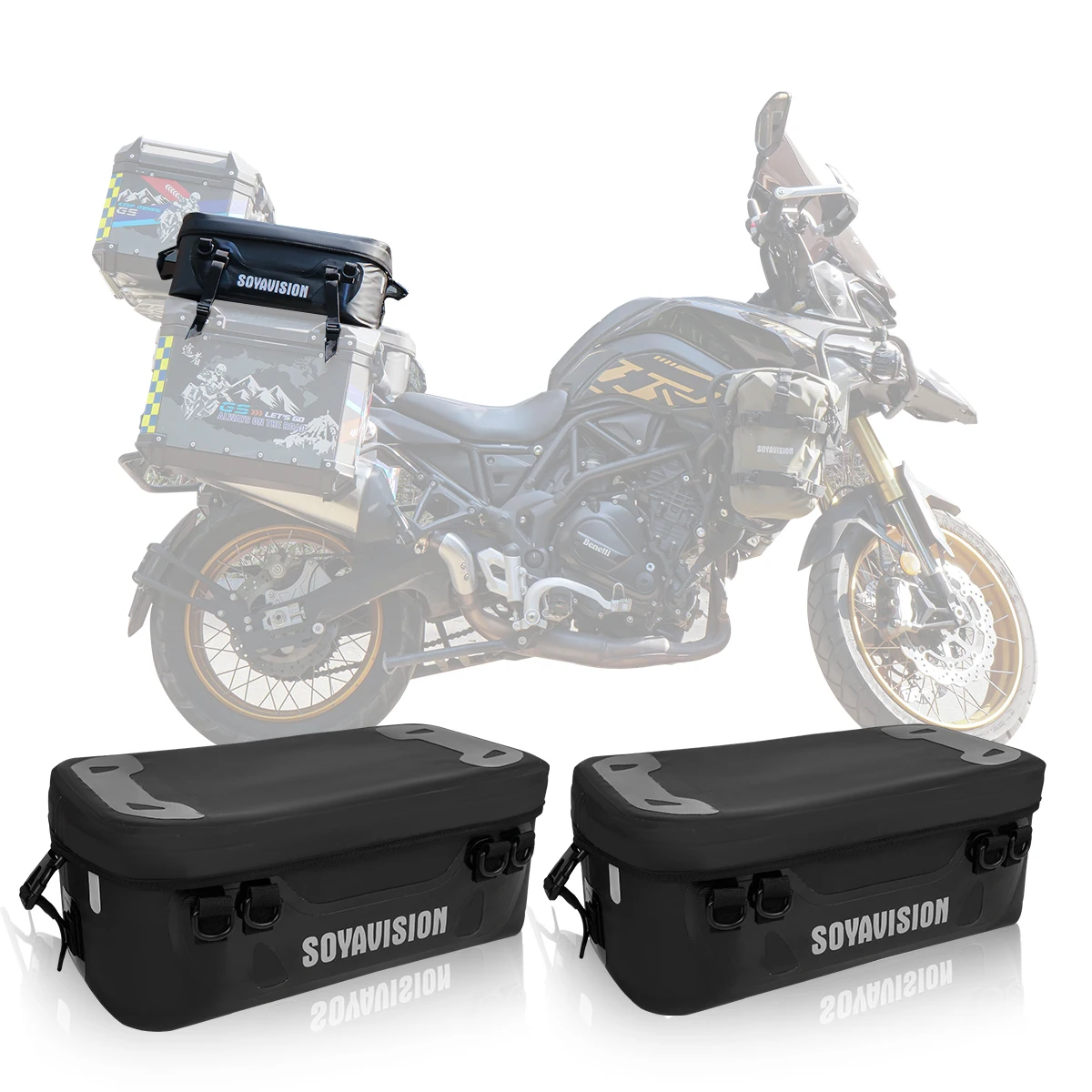 

Universal Motorcycle Luggage Bags Side Rack Carrier Storage Bags For BMW R1250GS R1200GS F850GS Adv Aluminum alloy Box Top bag