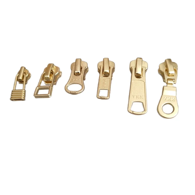 30pcs/Lot 3# DADHH Auto Lock Ykk Metal Zipper Decorative Cute Slide Pull Golden Jacket Handbag Repair Tailor Sewing Accessory