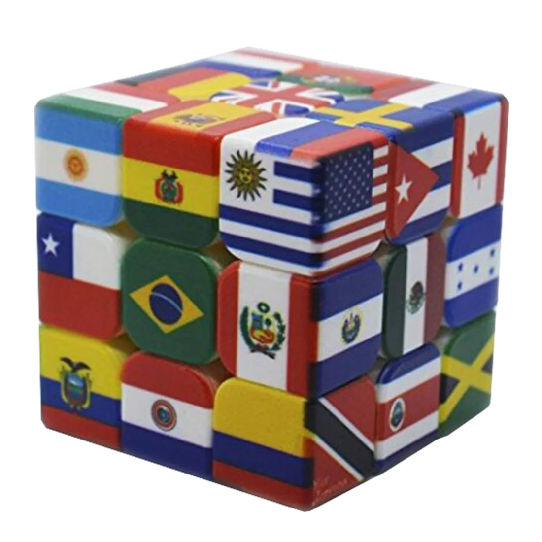 3X3X3 UV พิมพ์ National Flags ก้อน Magnetic Magic ปริศนาความเร็ว Cubo แม่เหล็กของเล่นเพื่อการศึกษามืออาชีพ