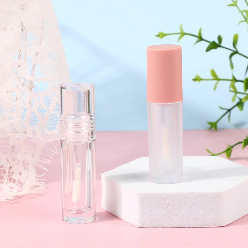 Tubo de lápiz labial vacío transparente redondo embotellado de 3ml, contenedor de brillo de labios DIY, tubo de bálsamo labial glaseado, contenedor de muestra