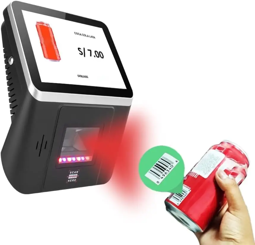 8 Inch Price Checker Barcode Scanner, 1D/2D Reader, HD Touch Screen, WiFi, RJ45 LAN Supported, Convenient Wall Mounted POS -NEW