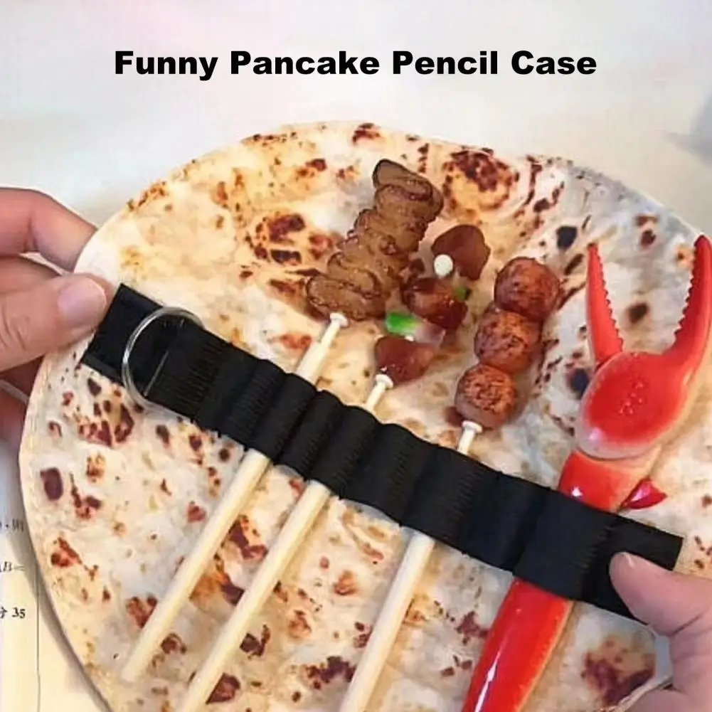 Faux Pancake Organizer papeterii Kapryśny naleśnik Burrito Piórnik Uchwyt Zabawny organizer papeterii na przybory szkolne