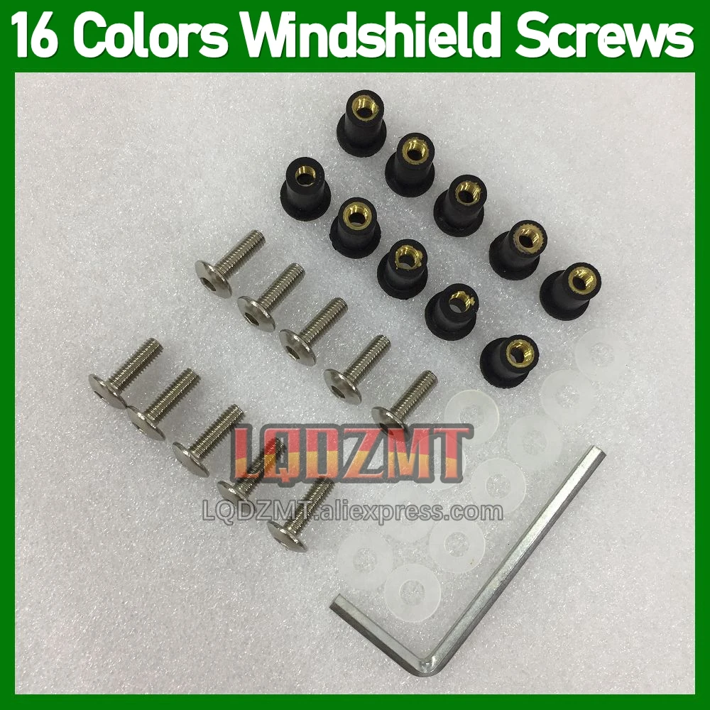 31pcs Moto Body Windshield Bolts For KAWASAKI NINJA ZX7R ZX750 ZX 7R 750 ZX-7R 96 97 98 99 00 01 02 03 Windscreen Nuts Screws