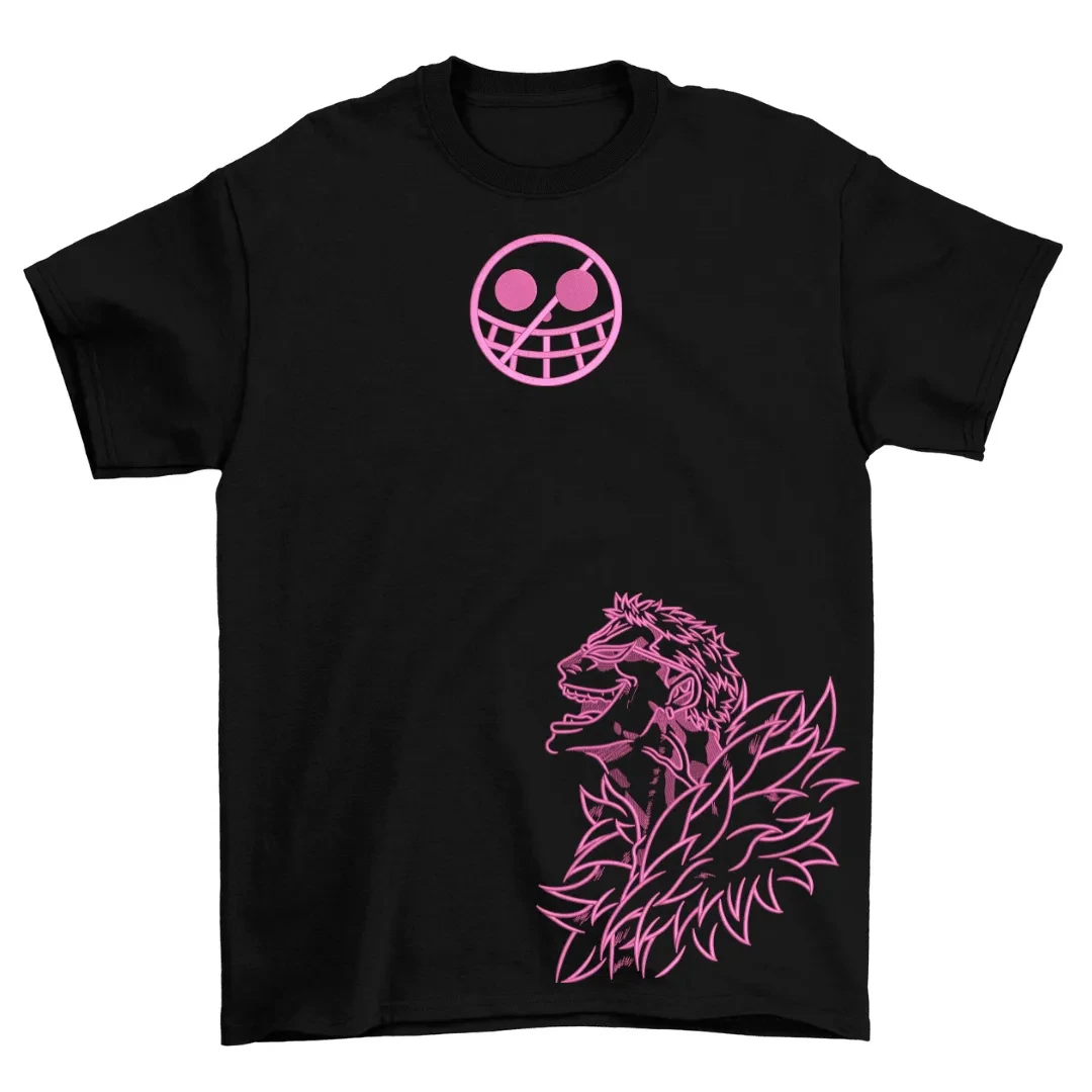 Neujahrs-Sonderangebot One Piece Anime T-Shirt mit Luffy Zoro Totenkopf Piraten-Logo Goldfaden-Kunstdruck Rundhals Sommer-Mode