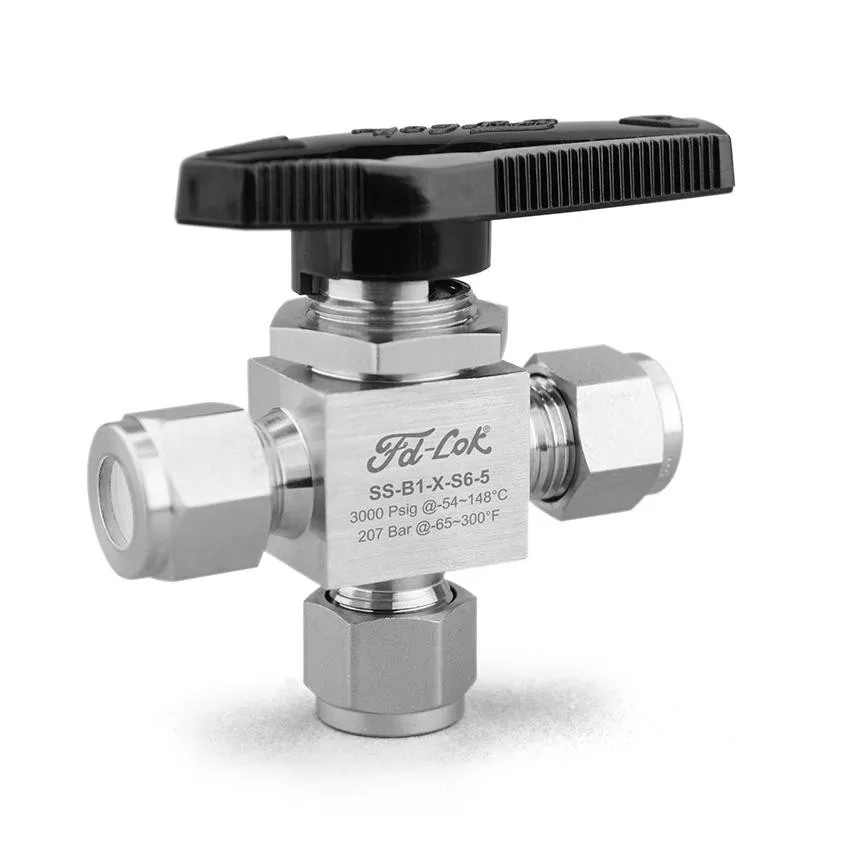 

Stainless Steel B3 Style Three Way Ball Valve High Temperature Manual Power OEM Customizable for Gas PTFE Seal High