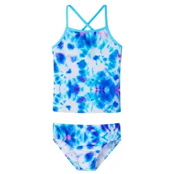 BAOHULU Bikini dziewczęce stroje kąpielowe dwa kawałki Tankini kostiumy kąpielowe Rashguard zestaw Sling stroje kąpielowe letnie stroje kąpielowe