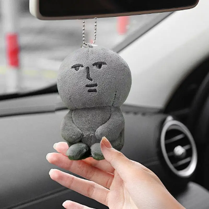 Cute Plush Keychain Gray Plush Keychain Toys Doll Pendant For Kids And Adults Emotional Backpack Accessory Purse Bag Charm